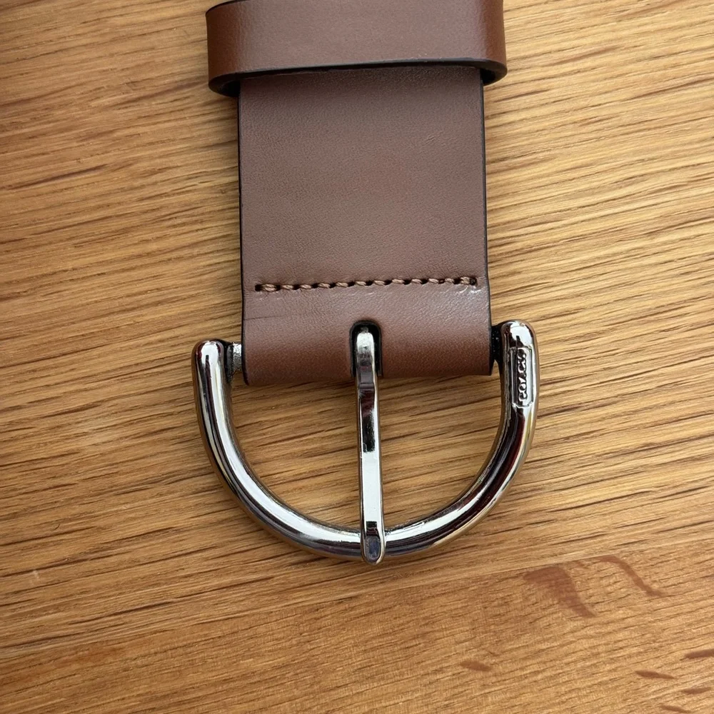 Coach Factory Brown Leather Grommet Belt XL 1.5” Silver Buckle FS3980 NWT - Picture 3 of 6